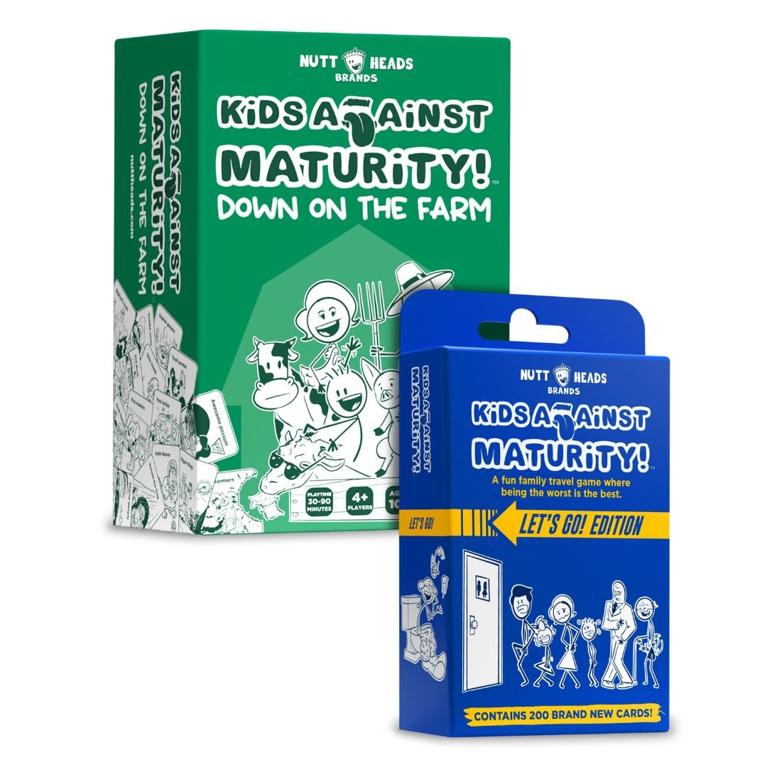 Down On The Farm & Let's Go Kids Travel Game Bundle - Nutt Heads